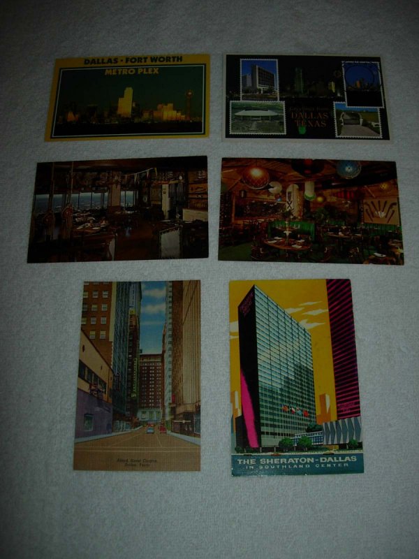 Dallas TX - Lot Of 6 Great Vintage Postcards - x0574