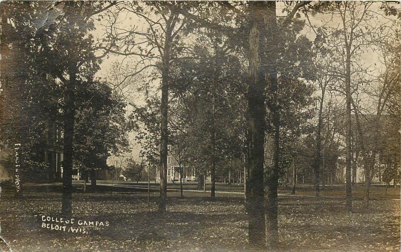 Vintage RPPC Real Photo Postcard College Campus Beloit WI Wisconsin Rock County
