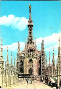 Milan Italy's Madonnina & Duomo Cathedral Spires 1960s Postcard