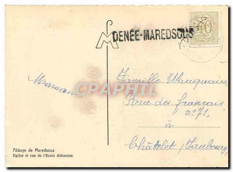 Modern Postcard Maredsous Abbey Church and to the Abbey School (TOILEE map)