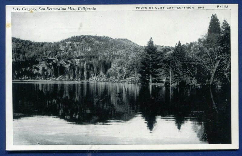 Lake Gregory San Bernardino Mountains California ca old postcard