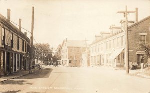 Searsport ME Main Street Storefronts Message Gulf Gas Station MESSAGE, RPPC.