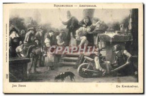 Old Postcard Rijksmuseum Amsterdam Jan Steen From Kwakzalver