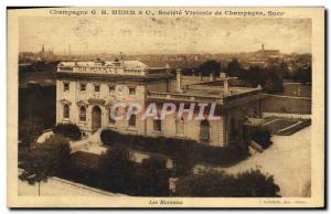 Old Postcard Folklore Wine Vintage Champagne Mumm offices