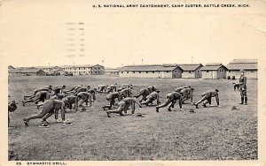 Gymnastics Drill at US National Army Cantonment at Camp Custer Battle Creek, ...