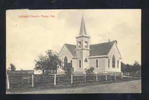 PIERCE NEBRASKA LUTHERAN CHURCH BUILDING VINTAGE POSTCARD 1908