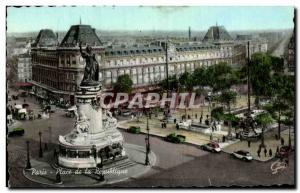 Old Postcard Paris Place de la Republique