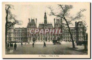 Old Postcard The Paris City Hall