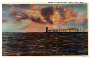 Postcard WATER SCENE South Haven Michigan MI AU9342