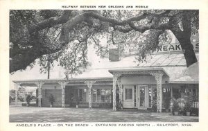 Gulfport Mississippi Angelo's Place, Entrance, Facing North, Vintage PC U10853