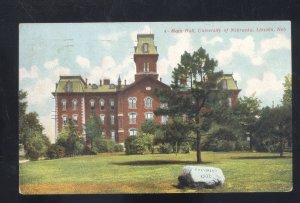 UNIVERSITY OF NEBRASKA CORNHUSKERS MAIN HALL LINCOLN NEBR. VINTAGE POSTCARD