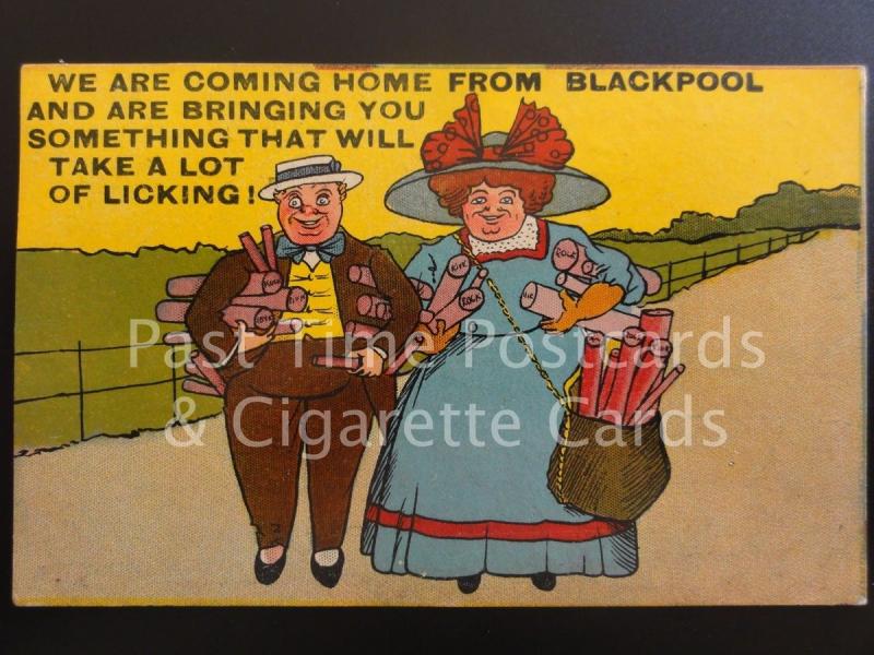 WE ARE COMING HOME FROM BLACKPOOL & BRINGING YOU SOMETHING c1913 Pub By Corona