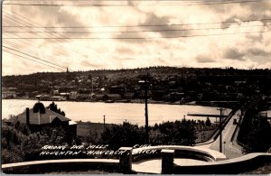 RPPC View Overlooking Houghton-Hancock MI c1945 Vintage Postcard M47