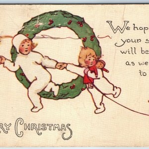 Dec 24, 1917 Merry Christmas Memo to Kid Santa Coming Auto Toy Stout, IA PC A243