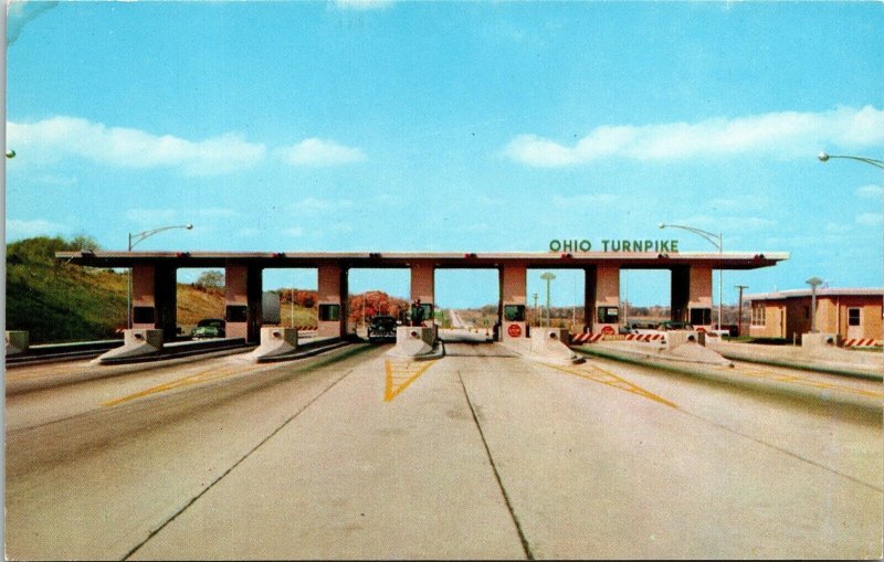 Ohio OH Turnpike Old Car Toll VTG Postcard UNP Unused VTG 