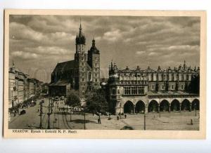246958 POLAND KRAKOW market Marji Cathedral Vintage postcard