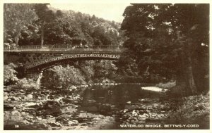 Vintage Postcard 1953 RPPC Waterloo Bridge BETTWS-Y-COED