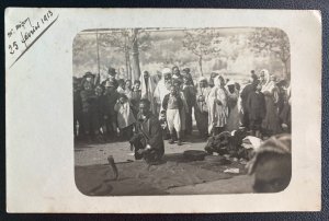 Mint Morocco Real Picture Postcard RPPC The Snake Charmer Scene