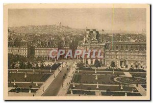 Old Postcard Paris Presrective the Tuileries Gardens Montmartre and the Sacre...