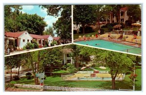 BRANSON, Missouri MO ~ Roadside STONEWALL COURT Motel Pool  c1950s-60s  Postcard