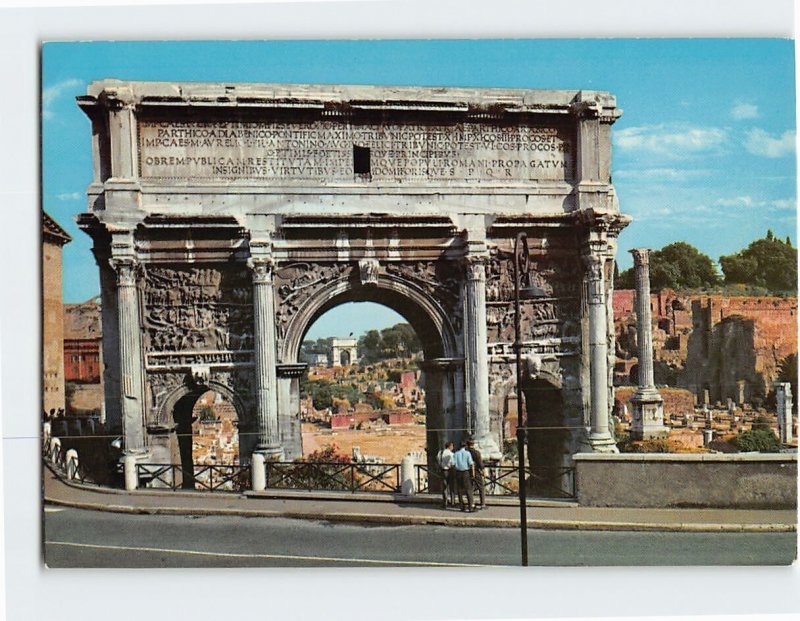 Postcard Settimius Severus' Arc, Rome, Italy