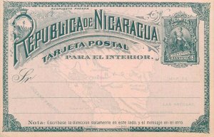 Republica de Nicaragua tarjeta postal para el interior map postcard