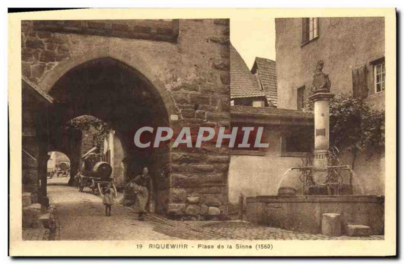 Old Postcard Riquewihr Place de la Sinne