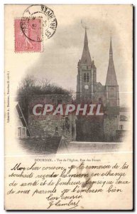 Old Postcard Dourdan View of I Street Church of Fosses