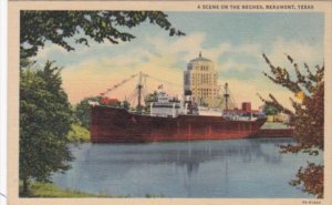 Texas Beaumont Cargo Ship On The Neches Curteich