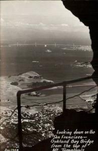 View of San Francisco from OAKLAND BAY BRIDGE Old Real Ph...