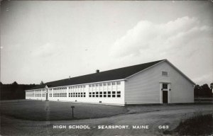 SEARSPORT ME High School Old REAL PHOTO RPPC Postcard