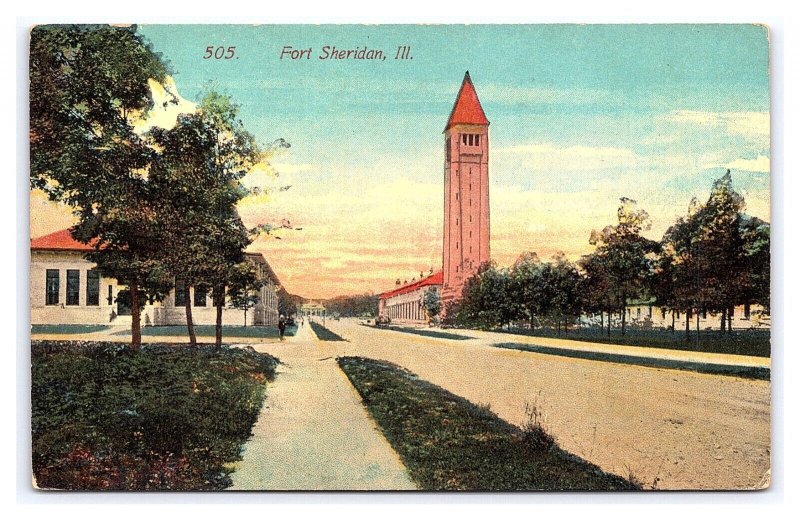 Fort Sheridan ILL. Illinois Postcard Army Post