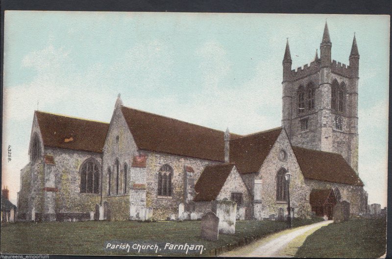 Surrey Postcard - The Parish Church, Farnham  P211