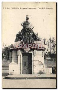 Postcard Old Paris Statue From Strasbourg Place de la Concorde