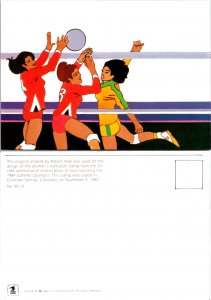 Original Artwork by Robert Peak, 1984 Summer Olympics Women's Volleyball (11406)