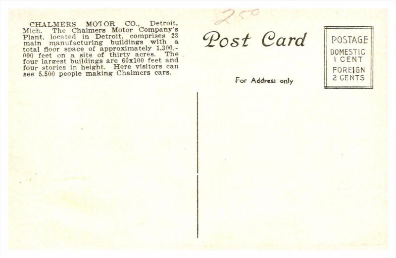 Michigan Detroit , Chalmers Motor company