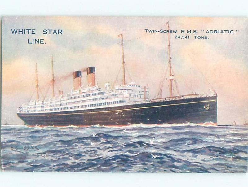 c1910 Nautical WHITE STAR LINE - RMS ADRIATIC SHIP BOAT AC6638