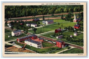 c1930's Air View Greenfield Village Dearborn Michigan MI Vintage Postcard 