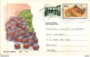 RSA South Africa Postal Stationery Grape to Excom