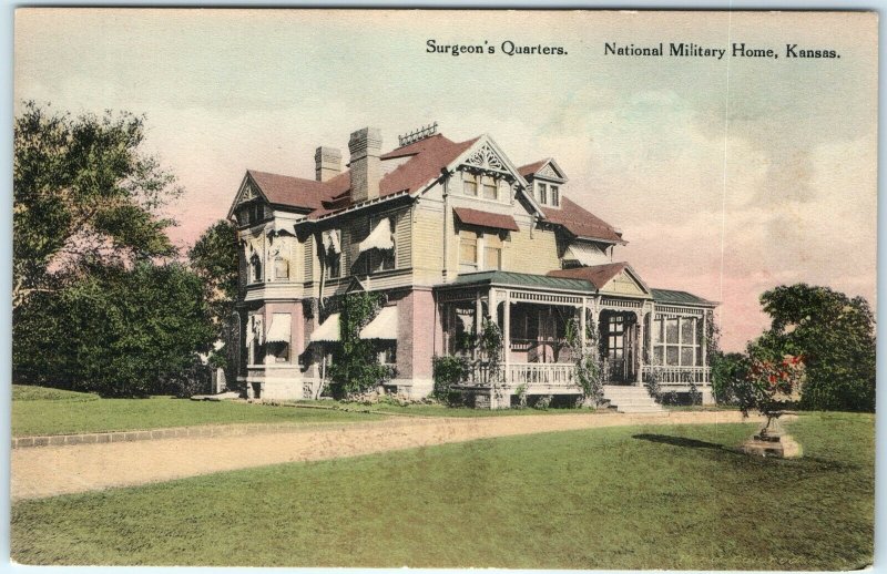 c1910s Kansas National Military Home Surgeon's Quarters Postcard Albertype A48