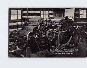 Postcard Carding Machine, Hill's Carding Mill, New Salem State Park, Illinois