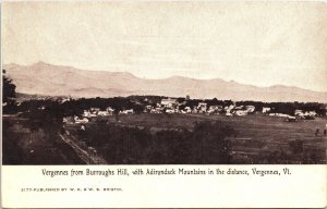 Postcard Vermont Vergennes from Burroughs Hill Adirondack Mountains ~1910 V191