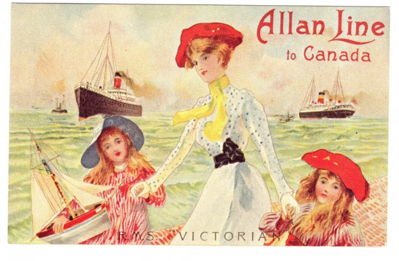 Allan Line to Canada, Ocean Liner Passenger Steam Ship, Victorian,