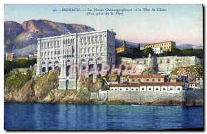 Old Postcard The Monaco Oceanographic Museum and La Tete Dog