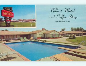 Unused Pre-1980 OLD CARS & GILBERT MOTEL & RESTAURANT Des Moines Iowa IA u5720