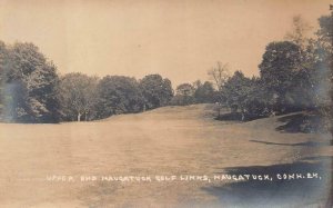 RPPC UPPER END NAUGATUCK GOLF LINKS CONNECTICUT REAL PHOTO POSTCARD (c. 1920s)