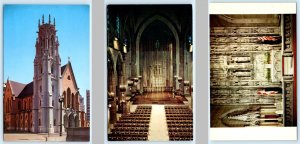 3 Postcards ST. LOUIS, Missouri MO ~ Interior/Exterior CHRIST CHURCH CATHEDRAL