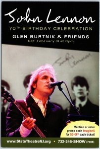 CONTINENTAL SIZE POSTCARD ADVERTISING RACK CARD - JOHN LENNON 70th BIRTHDAY CELE