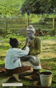 burma, Native Burmese Idol Maker (1910s) D.A. Ahuja Postcard No. 44