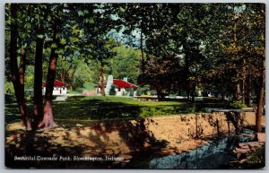 Vtg Bloomington Indiana IN Beautiful Cascade Park 1940s Linen View Postcard